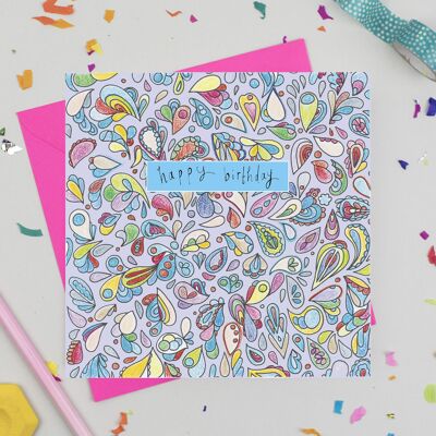 Rainbow Splash Geburtstagskarte
