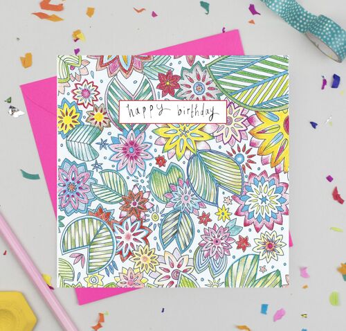 Rainbow Pond Birthday Card