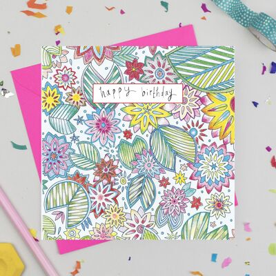 Rainbow Pond Birthday Card