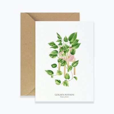 Card "House Plants" Golden Pothos