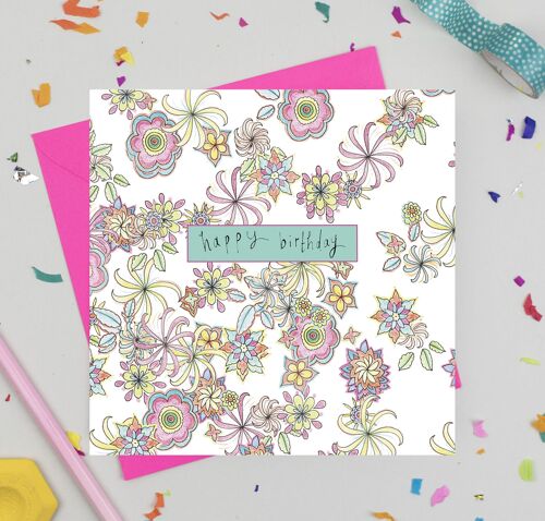 Dainty Floral Birthday Card