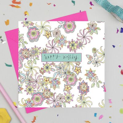Dainty Floral Birthday Card