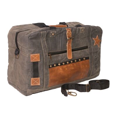 Canvas and Leather Duffle Bag (984)