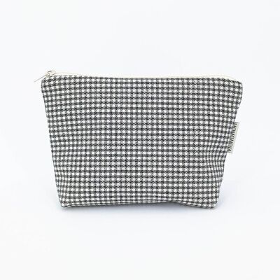 Black & white gingham pencil case