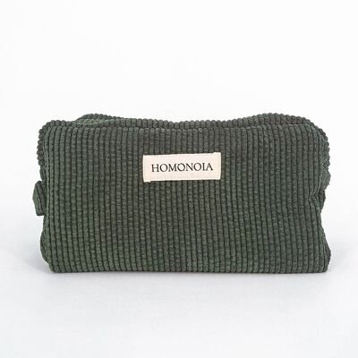 Forest green corduroy vanity case