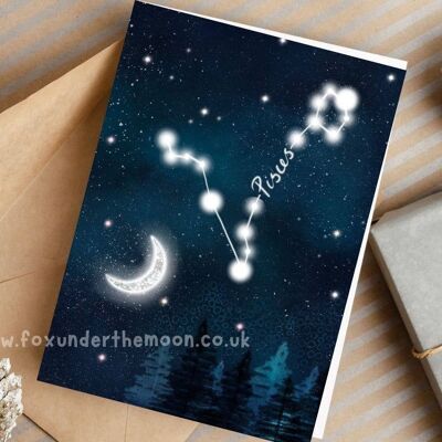 Greeting Card - 'Pisces' Star Sign Greeting Card