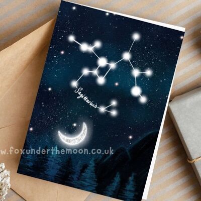 Greeting Card - 'Sagittarius' Star Sign Greeting Card