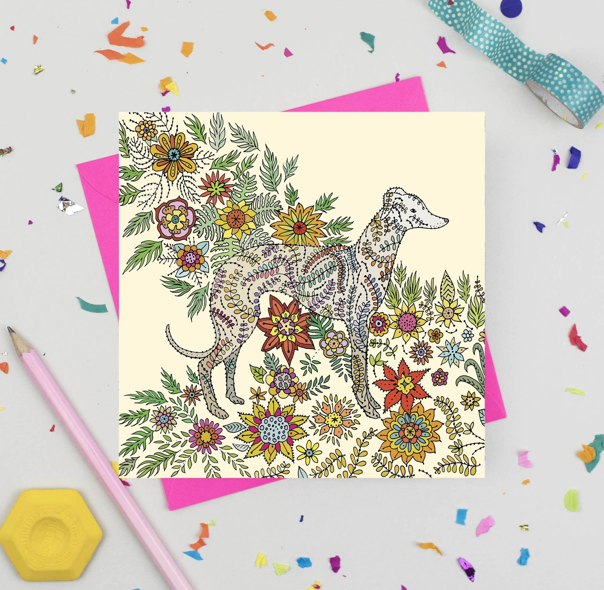 Tarjeta de felicitación Whippet