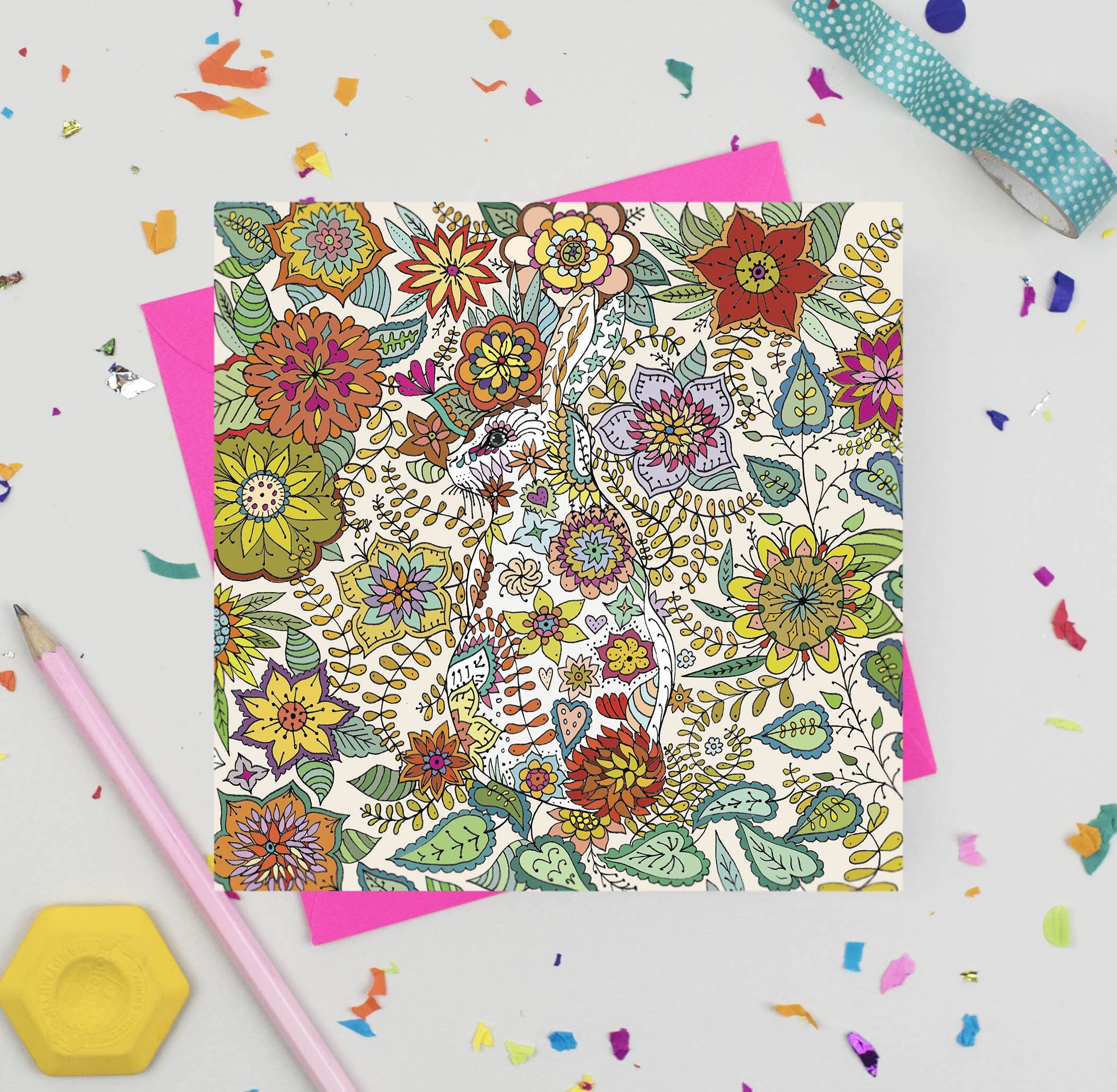 Tarjeta de felicitación de conejo