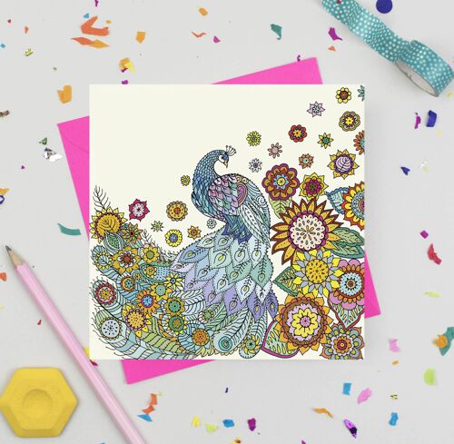 Peacock Greeting Card