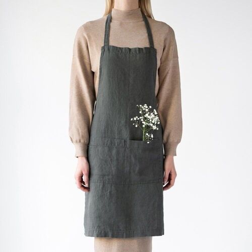 Forest Green Linen Daily Apron