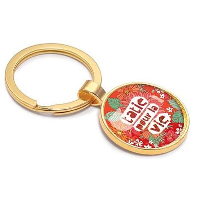 Auntie message gold keyring - Summer Garden