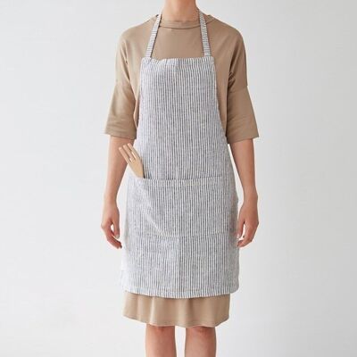 Thin Black Stripes Linen Daily Apron