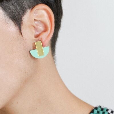 Pendientes minimalistas | Pendientes pequeños modernos | Pendientes geométricos Kidner