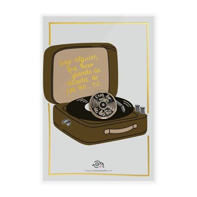 GOLDEN STAMPING CARD + PIN "YOU'RE THE BEST OF THE 60s"