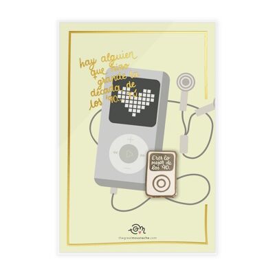 GOLDEN STAMPING CARD + PIN "YOU'RE THE BEST OF THE 90s"