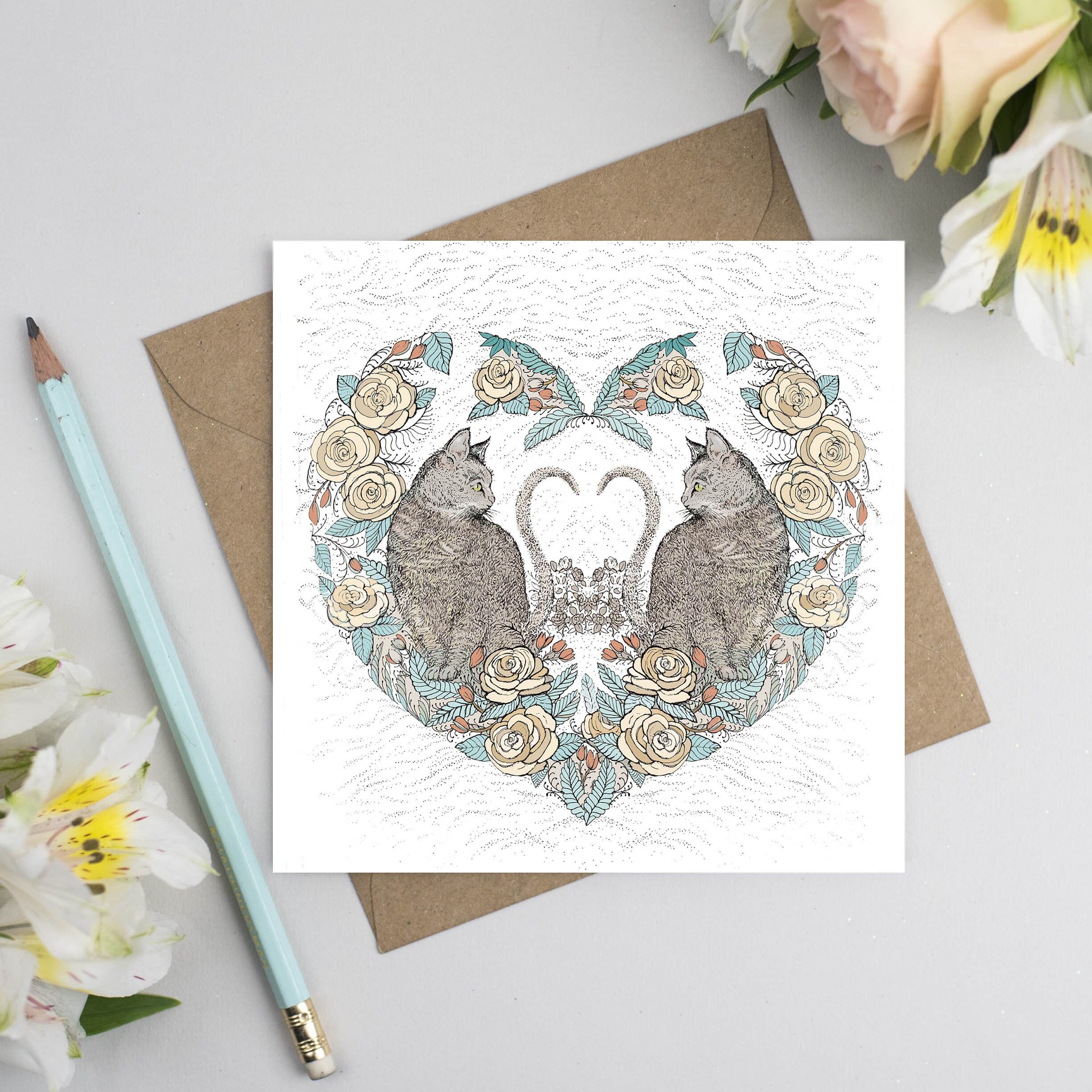 Katzenhochzeitskarte