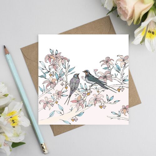 Swallows Wedding Card