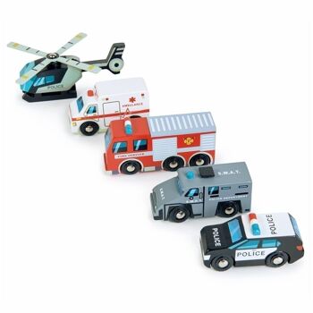 Ensemble de 5 voitures de véhicules d'urgence Tender Leaf Toy 1