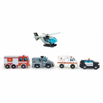 Ensemble de 5 voitures de véhicules d'urgence Tender Leaf Toy 2