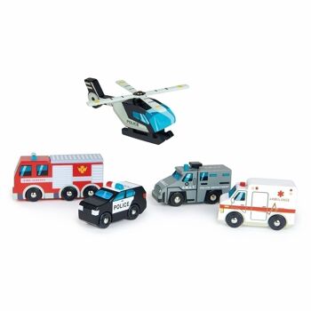 Ensemble de 5 voitures de véhicules d'urgence Tender Leaf Toy 3