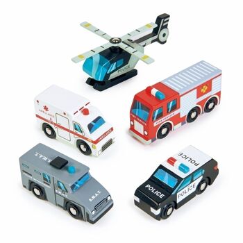Ensemble de 5 voitures de véhicules d'urgence Tender Leaf Toy 4