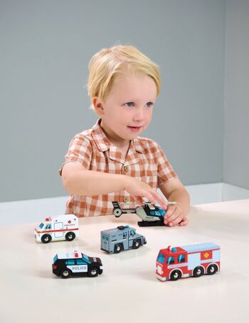 Ensemble de 5 voitures de véhicules d'urgence Tender Leaf Toy 5