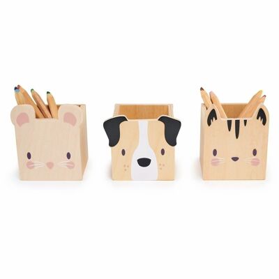 Porta lápices y baratijas para mascotas para niños