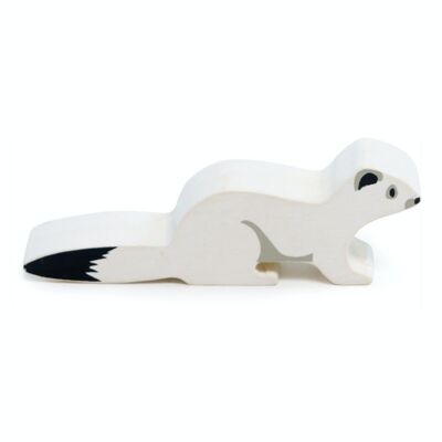 White Stoat Pack Wooden Tender Leaf Toy