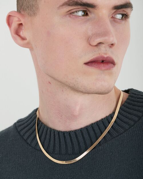 City Slicker Snake Chain Necklace In Gold