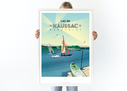 Affiche Lac de Naussac, Langogne - Poster de Lozère - Occitanie, France
