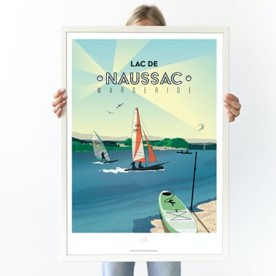 Poster Naussac Lake, Langogne - Poster of Lozère - Occitanie, France