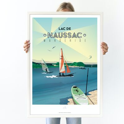 Póster Lago de Naussac, Langogne - Póster de Lozère - Occitanie, Francia