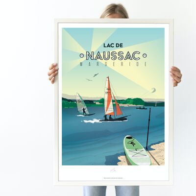 Affiche Lac de Naussac, Langogne - Poster de Lozère - Occitanie, France