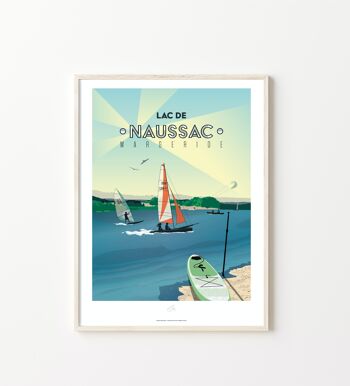 Affiche Lac de Naussac, Langogne - Poster de Lozère - Occitanie, France 3