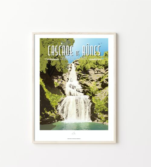Affiche La Cascade de Rûnes, Mont-Lozère - Poster de Lozère - Occitanie, France