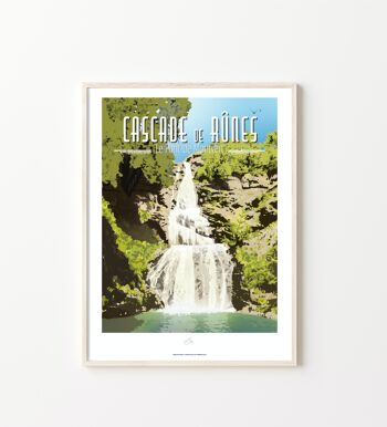 Affiche La Cascade de Rûnes, Mont-Lozère - Poster de Lozère - Occitanie, France 1