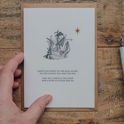 Sea Fever Poem Greeting Card