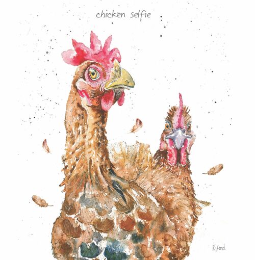 CHICKEN SELFIE GREETING CARD