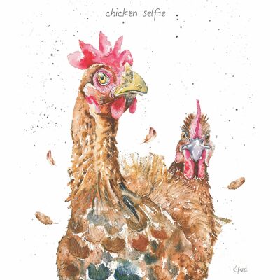 CHICKEN SELFIE GREETING CARD