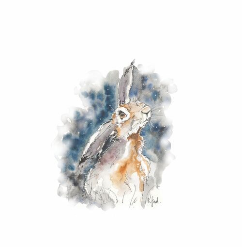 MOONLIT HARE GREETING CARD