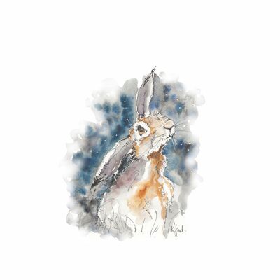 MOONLIT HARE GREETING CARD
