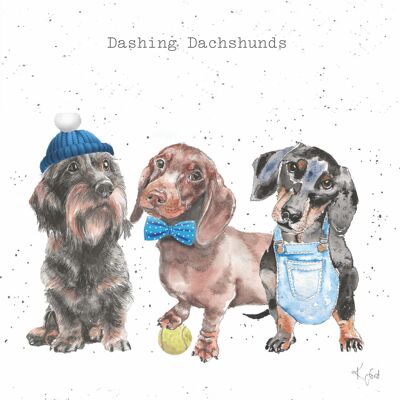 DASHING DACSCHUND GREETING CARD