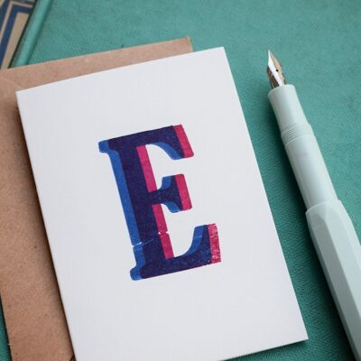 Duo Tone Alphabet Letter Birthday Card