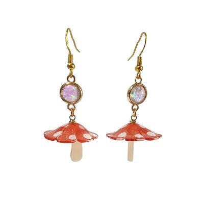 Boucles d'oreilles champignon