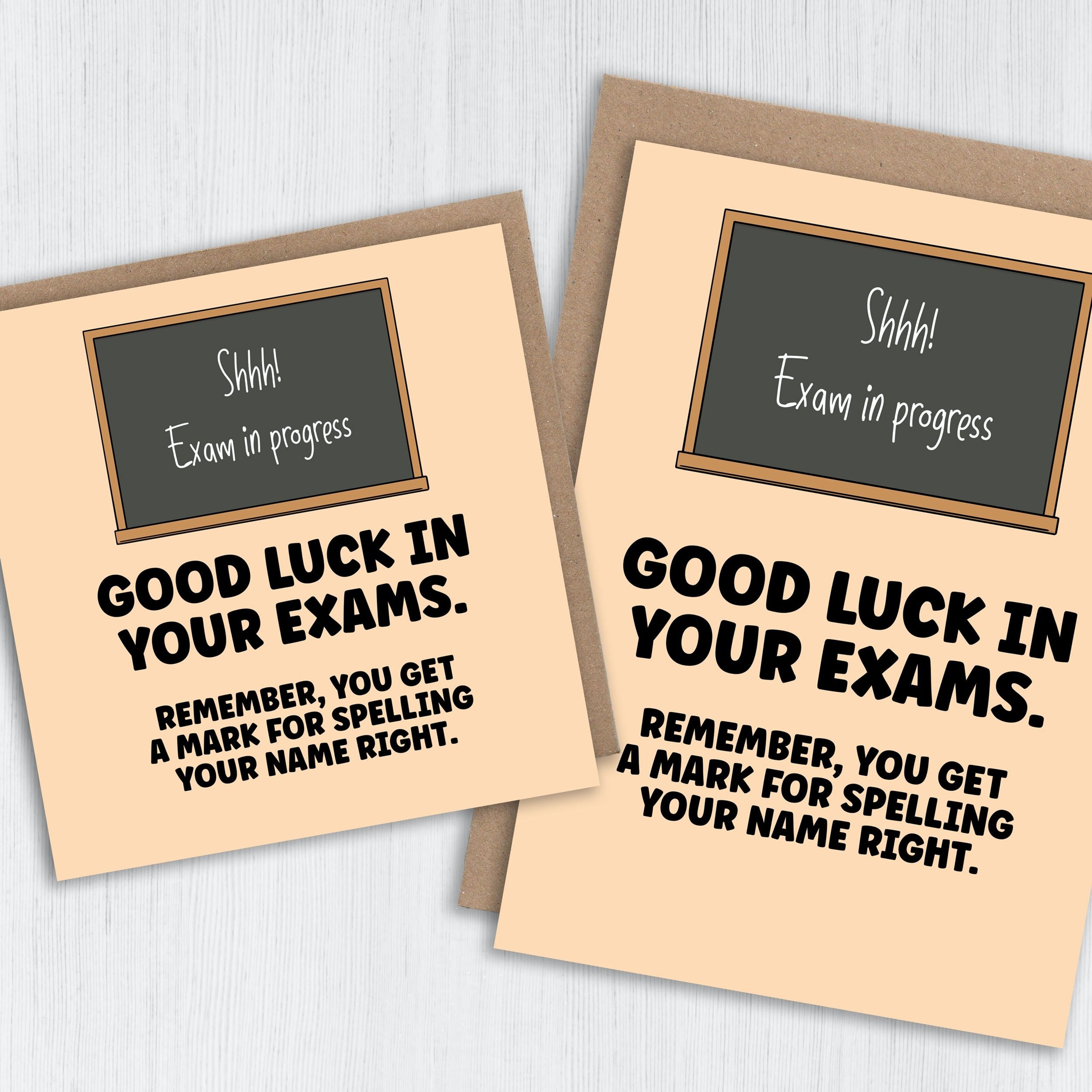 Buy wholesale Good luck exams card: Get a mark for spelling your name