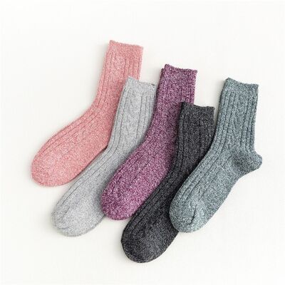 Chaussettes anti-stress réutilisables simples (un ensemble de cinq paires)