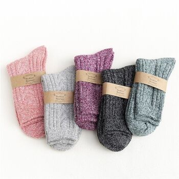 Chaussettes anti-stress réutilisables simples (un ensemble de cinq paires) 4