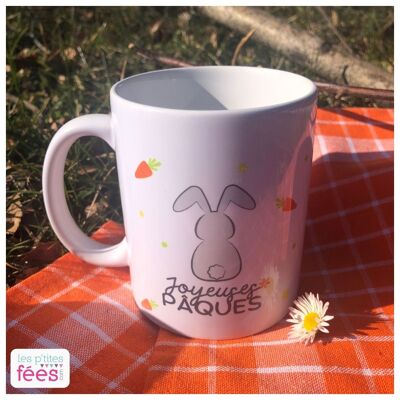 Mug "Joyeuses Pâques" (Famille, chasse aux œufs, chocolat, brunch)