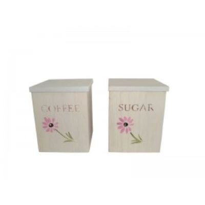 Set wooden canisters
